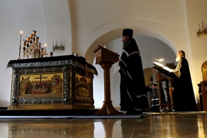 Во вторник первой седмицы Великого поста Святейший Патриарх Кирилл молился за уставным богослужением в Зачатьевском ставропигиальном монастыре