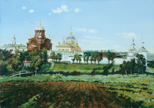 Вид Хотькова монастыря в день освящения Никол.собора в 1904.jpg