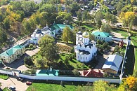 В Борисоглебском монастыре Дмитрова вывели после зимы павлинов