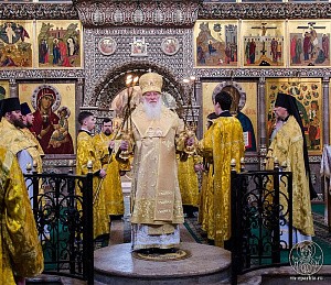 Митрополит Лев отслужил Литургию в Иверском монастыре Новгородской епархии
