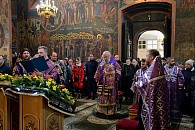 В Неделю Торжества Православия епископ Александровский Иннокентий отслужил Литургию в Успенском женском монастыре