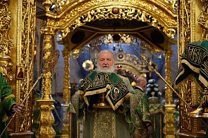 В день памяти прп. Сергия Радонежского Патриарх Кирилл совершил Литургию в Троице-Сергиевой лавре