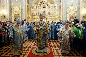 Патриарх Кирилл возглавил вечернее богослужение в Свияжском монастыре Татарстанской митрополии