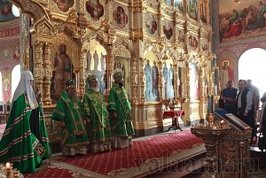 В день памяти прпп. Сергия и Германа Валаамских Патриарх Кирилл совершил Литургию в Валаамском монастыре