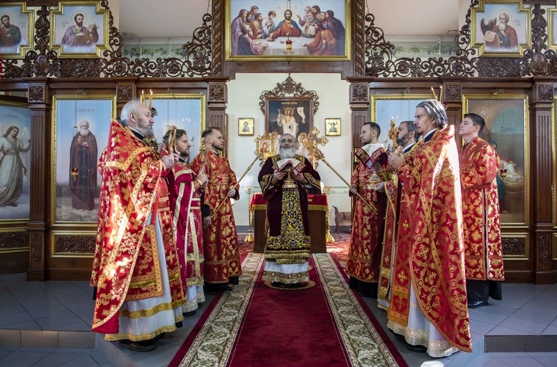 Епископ Тихвинский Мстислав совершил Литургию на подворье Свято-Троицкого Александра Свирского монастыря в Санкт-Петербурге