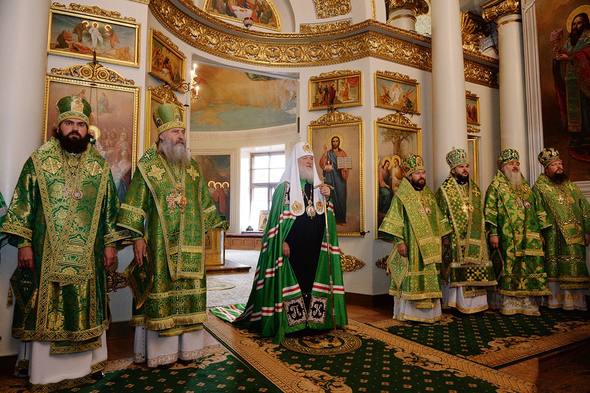 В день памяти прп. Силуана Афонского Патриарх Кирилл совершил Литургию в Даниловом монастыре
