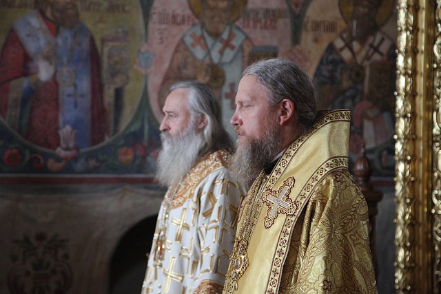 Архиепископ Феогност совершил литургию в Новоспасском монастыре 