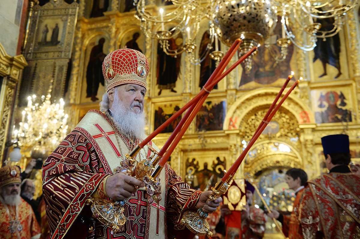Во вторник Светлой седмицы Патриарх Кирилл возглавил Литургию в Троице-Сергиевой лавре