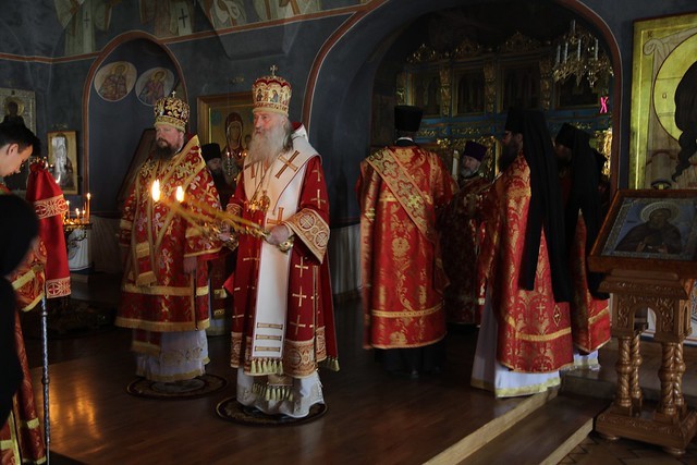 Архиепископ Феогност совершил Литургию в Новоспасском монастыре