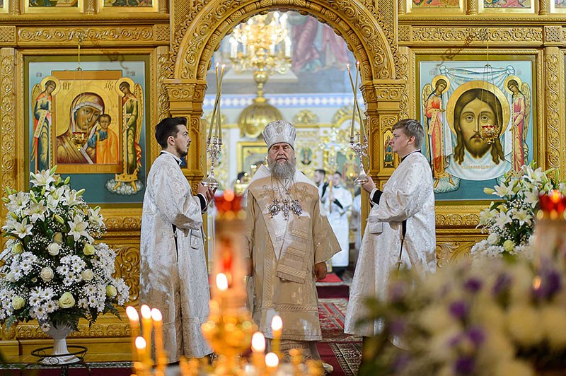 В праздник Богоявления митрополит Александр совершил Литургию в Иверско-Серафимовском монастыре Алма-Аты