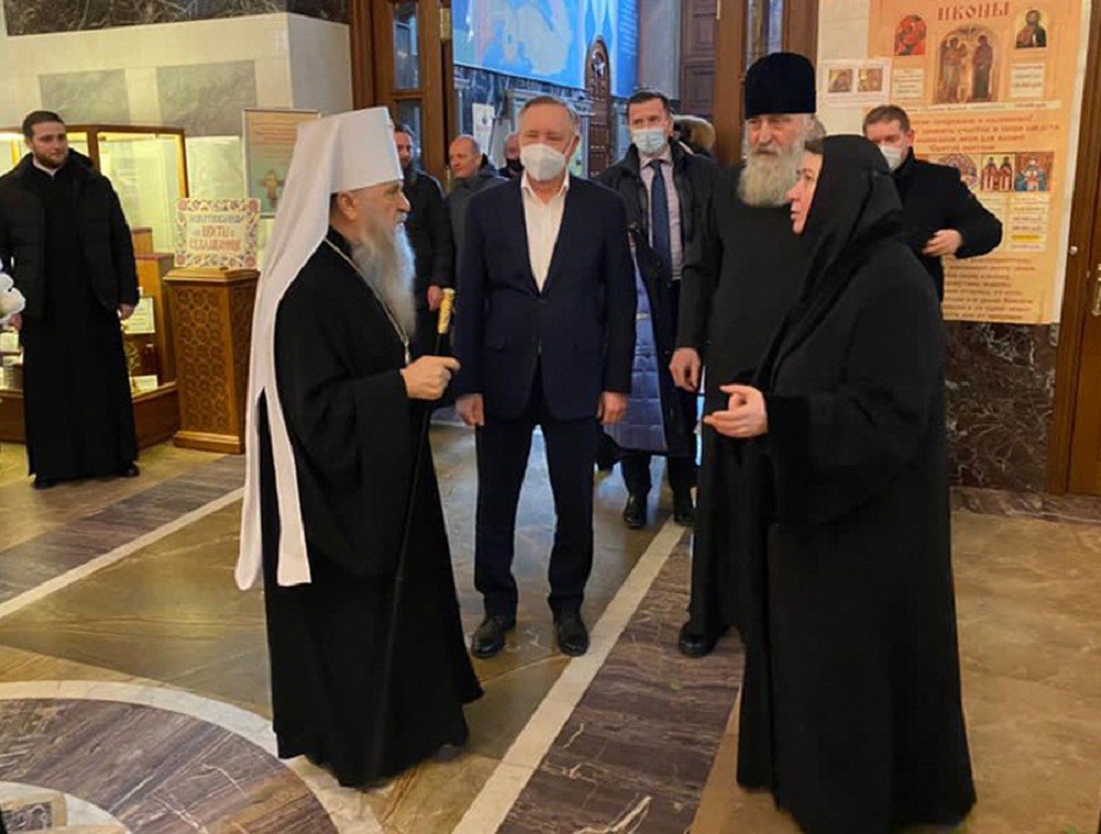 В Новодевичьем монастыре прошла встреча митрополита Санкт-Петербургского Варсонофия с архиепископом Каширским Феогностом