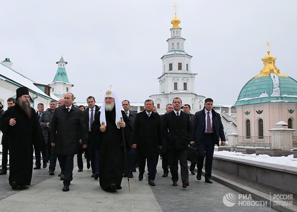 Президент России, Патриарх Кирилл и председатель Правительства России осмотрели Ново-Иерусалимский монастырь