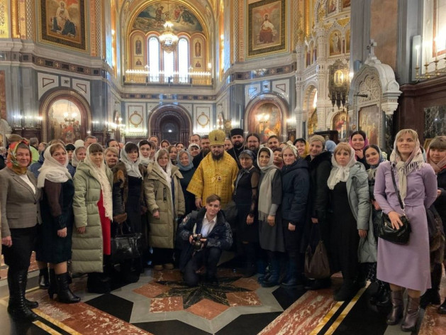 Владыка с делегацией Волгодонской епархии в Храме Христа Спасителя