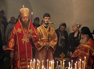 В день памяти Великого князя Сергея Александровича Романова  епископ Воскресенский Савва совершил Литургию  в Новоспасском монастыре