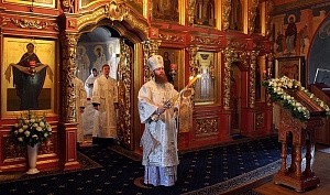 В праздник Вознесения Господня епископ Савва совершил Литургию в Новоспасском монастыре