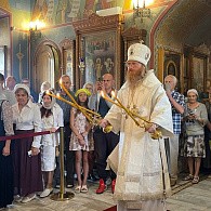 В праздник Преображения Господня епископ Можайский Иосиф возглавил Литургию на Московском подворье Оптиной пустыни