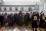 В Николо-Вяжищском монастыре молитвенно отметили престольный праздник храма в честь святителя Евфимия Новгородского