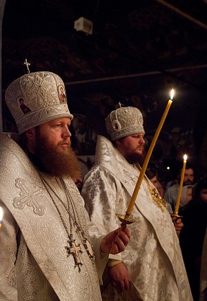 В Новоспасском монастыре отслужили Литургию  на 40-й день преставления архиепископа Алексия (Фролова)