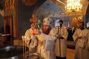 В праздник Крещения Господня епископ Савва в Новоспасском монастыре  совершил Великое освящение воды