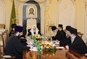 Патриарх Кирилл принял членов Комиссии по подготовке празднования  1000-летия русского монашеского присутствия на Святой Горе Афон