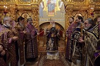 В день 25-летия своего монашеского пострига епископ Тихвинский Мстислав совершил Литургию в Александро-Свирском монастыре