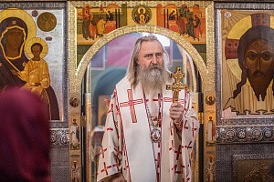 Архиепископ Феогност на Радоницу отслужил в Высоко-Петровском монастыре Литургию и литию