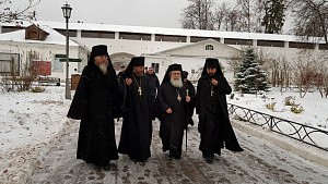 Саввино-Сторожевский монастырь осмотрела делегация Иерусалимской Православной Церкви во главе с Блаженнейшим Патриархом Феофилом III