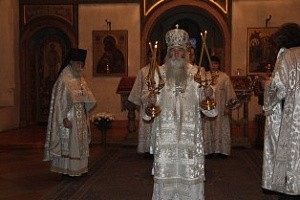 Епископ Феофилакт совершил Литургию в Андреевском монастыре в праздник Преображения Господня