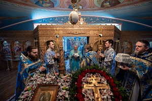 В праздник Благовещения Пресвятой Богородицы Предстоятель УПЦ совершил Литургию в киевском Пантелеимоновом монастыре в Феофании