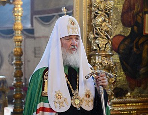 Патриарх совершил заупокойную литию по блаженнейшему митрополиту Владимиру