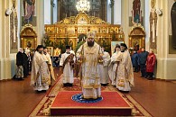В праздник Собора Пресвятой Богородицы епископ Борисовский Амвросий совершил первую Литургию в Ляденском монастыре