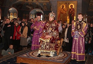 Епископ Савва совершил Литургию в Новоспасском монастыре   в Неделю 4-ю Великого поста