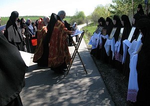 В праздник Преполовения Пятидесятницы в Шамординской обители с крестным ходом освятили монастырские поля