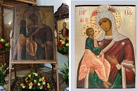 На подворье Кресто-Воздвиженского Иерусалимского монастыря освящена отреставрированная Иерусалимская икона Божией Матери 
