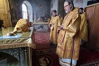 В 21-ю годовщину перенесения мощей святителя Феофана Затворника в Вышенском монастыре Скопинской епархии состоялось архиерейское богослужение 