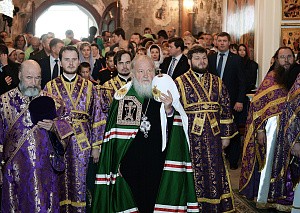 Патриарх Кирилл возглавил Литургию в Иосифо-Волоцком монастыре  в год 500-летия преставления прп. Иосифа Волоцкого