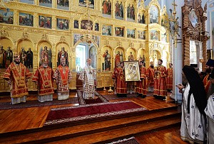 Патриарх Кирилл совершил освящение храма и Литургию в Старом Русике на Святой Горе Афон