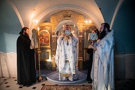 В последний день Святок митрополит Казанский Кирилл совершил Литургию в Пещерном храме Казанского собора Богородицкого мужского монастыря