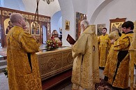 В Юрьевом мужском монастыре Великого Новгорода молитвенно почтили память святителя Феоктиста Новгородского