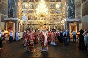 Архиепископ Сергиево-Посадский Феогност совершил Литургию в Донском монастыре