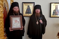 Епископ Феодорит поздравил и.о. наместника Свято-Духова монастыря г. Скопина с днем тезоименитства  