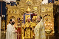 Епископ Выборгский Игнатий совершил Литургию на петербургском подворье Коневского монастыря и освятил мозаичный образ на апсиде храма в честь 200-летия подворья