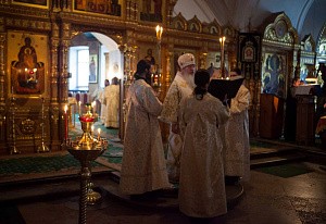 В Валаамском монастыре епископ Панкратий возглавил празднование Вознесения Господня
